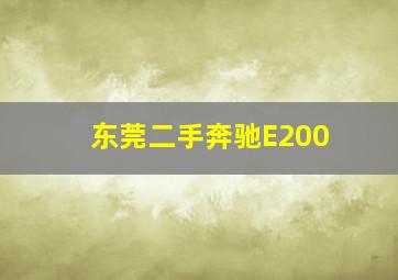 东莞二手奔驰E200