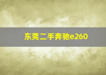 东莞二手奔驰e260