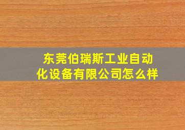 东莞伯瑞斯工业自动化设备有限公司怎么样