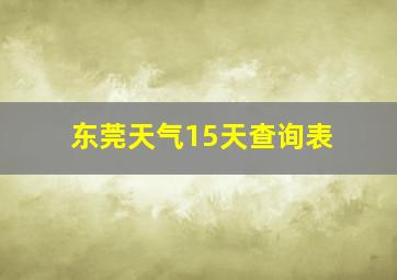 东莞天气15天查询表