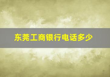 东莞工商银行电话多少