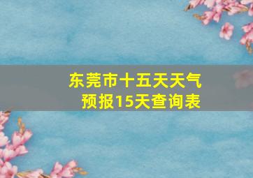 东莞市十五天天气预报15天查询表