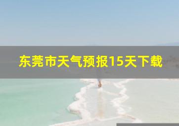 东莞市天气预报15天下载