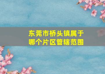 东莞市桥头镇属于哪个片区管辖范围