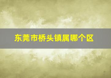 东莞市桥头镇属哪个区