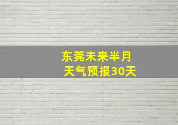 东莞未来半月天气预报30天