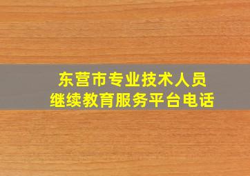 东营市专业技术人员继续教育服务平台电话