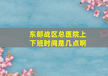 东部战区总医院上下班时间是几点啊