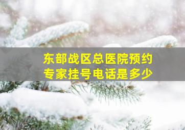 东部战区总医院预约专家挂号电话是多少