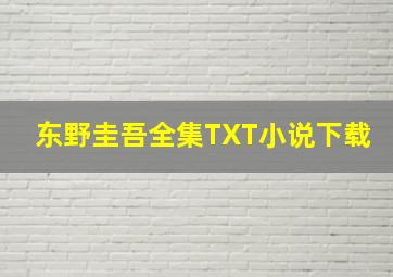 东野圭吾全集TXT小说下载