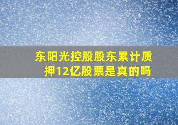 东阳光控股股东累计质押12亿股票是真的吗