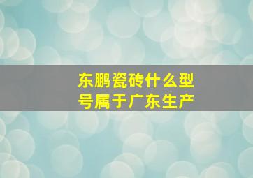 东鹏瓷砖什么型号属于广东生产