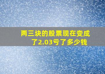 两三块的股票现在变成了2.03亏了多少钱