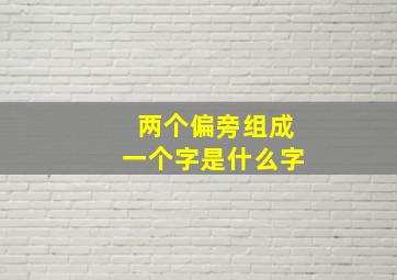 两个偏旁组成一个字是什么字