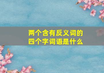 两个含有反义词的四个字词语是什么