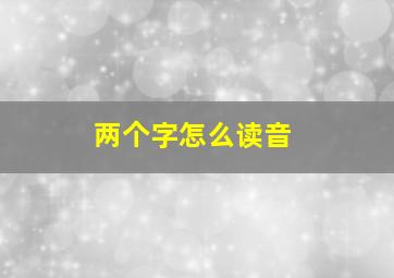 两个字怎么读音