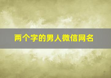 两个字的男人微信网名