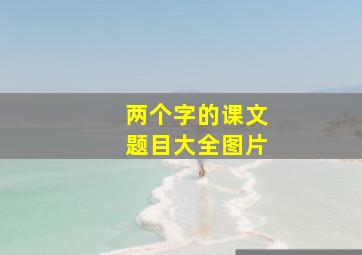 两个字的课文题目大全图片