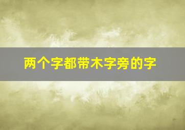 两个字都带木字旁的字