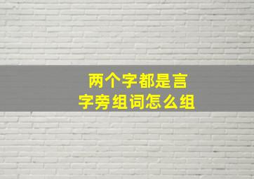 两个字都是言字旁组词怎么组