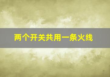 两个开关共用一条火线