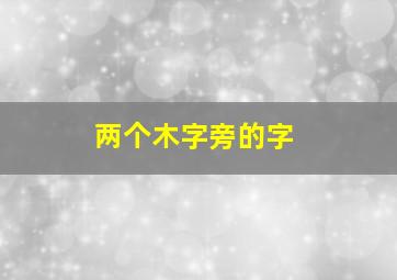 两个木字旁的字