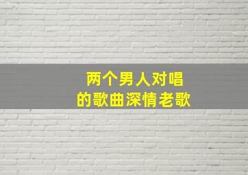 两个男人对唱的歌曲深情老歌