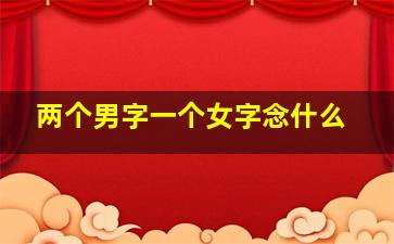 两个男字一个女字念什么