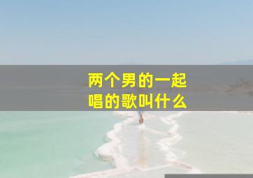 两个男的一起唱的歌叫什么