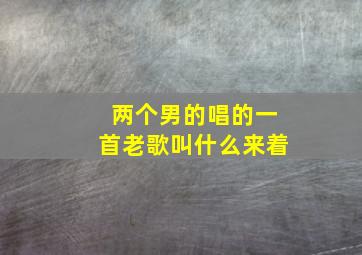 两个男的唱的一首老歌叫什么来着