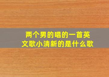 两个男的唱的一首英文歌小清新的是什么歌