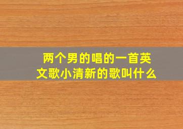 两个男的唱的一首英文歌小清新的歌叫什么