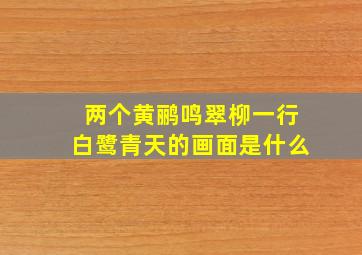 两个黄鹂鸣翠柳一行白鹭青天的画面是什么