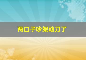 两口子吵架动刀了