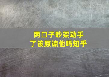 两口子吵架动手了该原谅他吗知乎