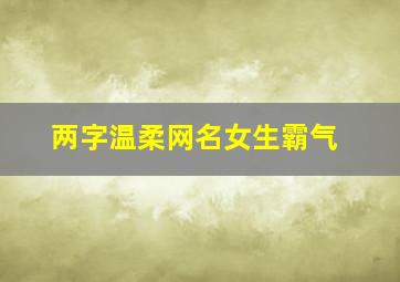 两字温柔网名女生霸气