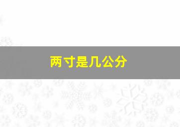 两寸是几公分