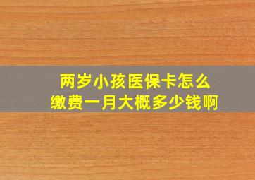 两岁小孩医保卡怎么缴费一月大概多少钱啊