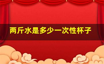 两斤水是多少一次性杯子