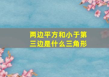 两边平方和小于第三边是什么三角形