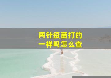 两针疫苗打的一样吗怎么查