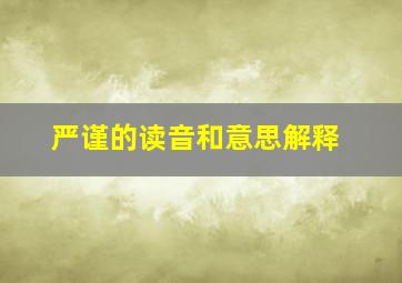 严谨的读音和意思解释