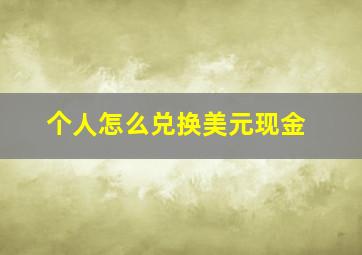 个人怎么兑换美元现金