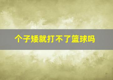 个子矮就打不了篮球吗