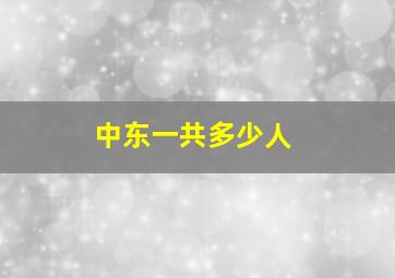 中东一共多少人