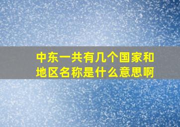 中东一共有几个国家和地区名称是什么意思啊