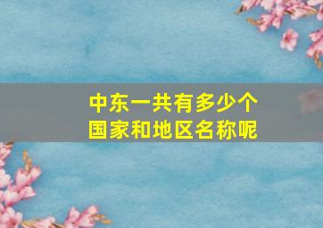 中东一共有多少个国家和地区名称呢