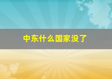 中东什么国家没了