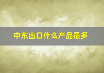 中东出口什么产品最多