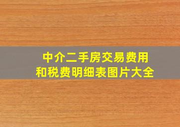 中介二手房交易费用和税费明细表图片大全